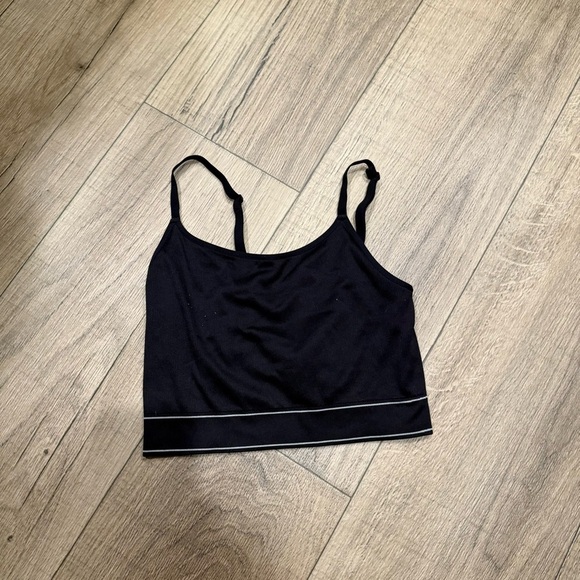 aerie Tops - Aerie women’s small Black Crop Top with White Trim